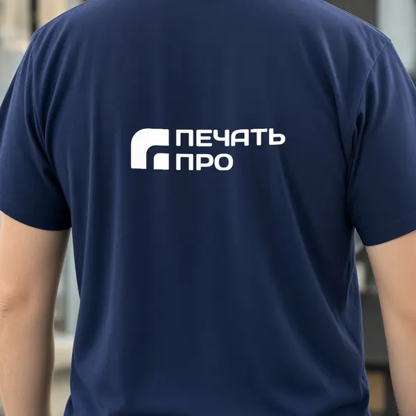Логотип на спине «Печать Про» — визуализация.